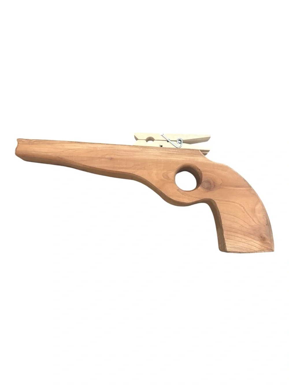Prescott Arizona Wooden Toy Pistol Rubber Band Gun - Natural Brown handmade Kids